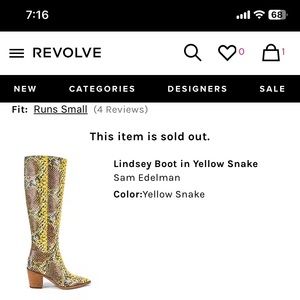 Sam Edelman Yellow Snakeskin booties in Size 8